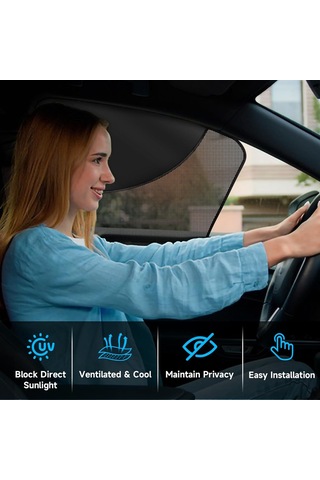 Suofeng Araba Pencere Güneşlik: Çift Katlı Magnetlı, Isı Ve Uv Engeli, Kombine Sürücü + Arka Pencere 2 Adet
