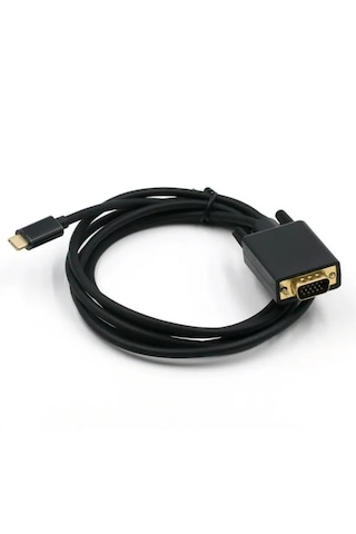 6093 Type C To Vga Çevirici Dönüştürücü Adaptör Kablosu 1.8 Metre Usb C 1080p 60hz Full Hd