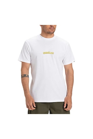Quiksilver Ev Disconnect Effects Ss Erkek Günlük Tişört Eqyzt08049-908 Beyaz Beyaz