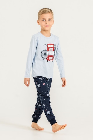 Rolypoly Erkek Çocuk Beep Beep London Bus Mavi Uzun Kol Pijama Takım Rp3877-c-v1 Rp3877-c-v1