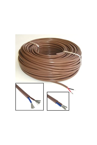 Erol Marin Kablo. Yassı Kalaylı Kablo. Tekne Ve Karavan Tesisat Kablosu. 2x1,mm. 35 Metre