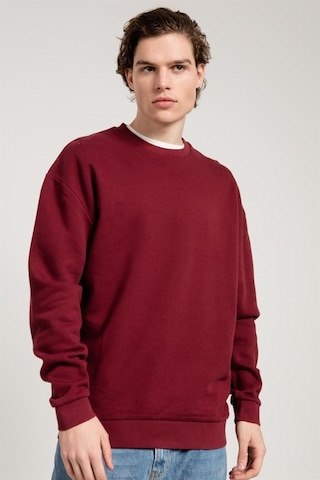 Jahr Marc Oversize Asit Yıkamalı Bordo Erkek Sweatshirt Bordo