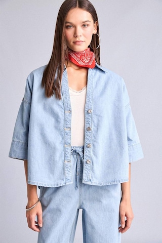 Defacto Oversıze Açık Mavi Jean Gömlek I0063ax26hsnm85 İndigo-nm85