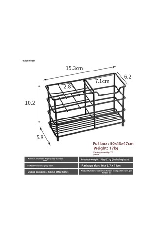 Reedark Stainless Steel 6-hole Bathroom Organizer: No-drill Electric Toothbrush & Paste Holder, Wall-mounted Storage Rack For Bathroom Countertop Space Saving Black Diğer