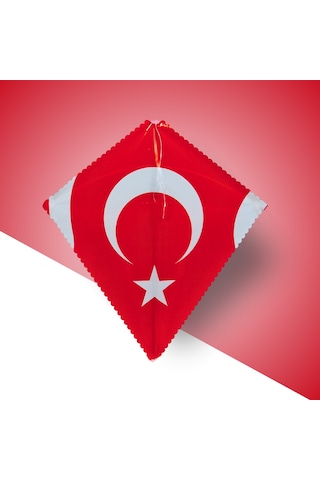 Naylon Elmas Uçurtma - Bayraklı - Orta Boy