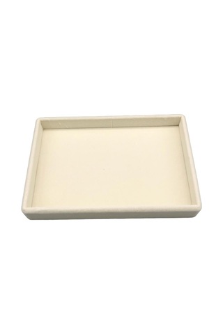 Yerli Üretim Küçük Boy Süet Kumaş Krem 22/14 Cm Servis Tablası