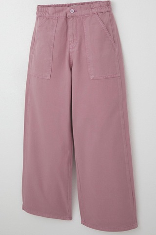 Breeze Kız Çocuk Gabardin Pantolon Geniş Paça Beli Lastikli 5-9 Yaş, Gülkurusu Gülkurusu