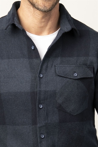 Tudors Slim Fit Kışlık Oduncu Ekoseli Tek Cep Kapaklı Erkek Gömlek-26364 Çok Renkli