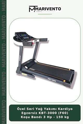 Özel Seri Yağ Yakımı Kardiyo Egzersiz Kbt-3000 F60 Koşu Bandı 3 Hp - 150 Kg