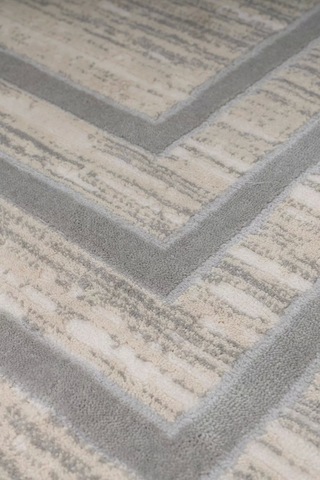 Pyramid Modern Salon Ve Oturma Odası Halısı - Krem Gri Gri