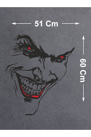 Joker Sticker - Batman Gotham City Sticker - Araba Oto Cam Motosiklet Karavan Sticker - 00057 60x51 Cm