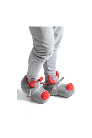 Twigy Boğa Erkek Hayvanlı Panduf Gri 41/46 AA0608 Gri