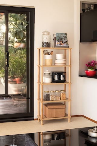 Concept 4 Raflı Kitaplık Banyo Mutfak Dolabı Balkon Organizer Ofis Düzenleyici Ahşap Nature