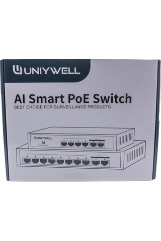 Uniywell UNW-AI0402-65W 4 Port Poe Switch + 2 Uplink 65W Iç Güç Ünitesi