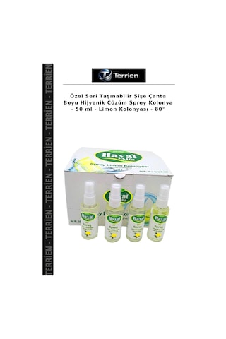 Özel Seri Taşınabilir Şişe Çanta Boyu Hijyenik Çözüm Sprey Kolonya - 50 Ml - Limon Kolonyası - 80