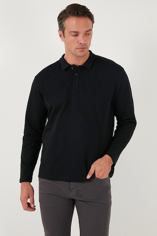 Buratti Streç Pamuklu Regular Fit Düğmeli Polo Yaka Erkek Sweat 5905727 Siyah