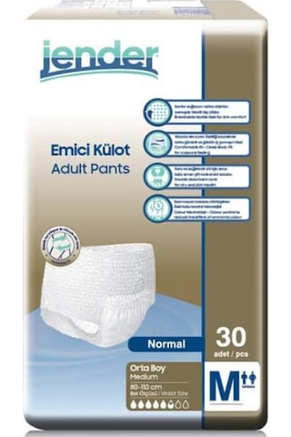 Jender Emici Külot Yetişkin Hasta Bezi M 8 x 30'lu