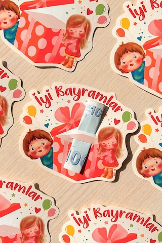 Bayram Tebrik Kartı 12 Adet Ramazan Bayramı Hediye Kartı Tebrik Kartı Kurban Bayramı Harçlık Kartı