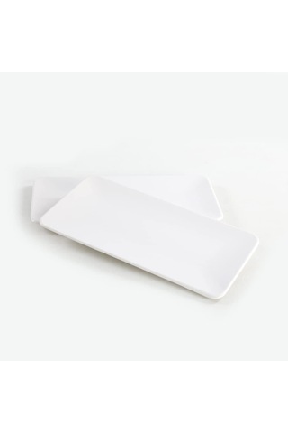 Lexroo Mat Beyaz Siera Kayık Tabak 33 Cm 2 Adet