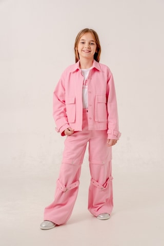 Giyicem Kız Çocuk Şort Keten Pantolon 2568 Pembe