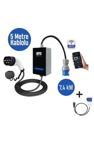 SGSTEC Home 7.4 KW 5 Metre Kablolu Elektrikli Araç Şarj Cihazı