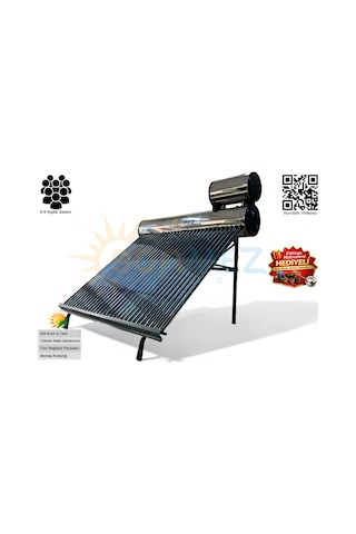 Solar 30x Krom Basınçlı Vakum Tüplü Güneş Enerji Sıcak Su Sistemi Kapalı Devre Basınçlı