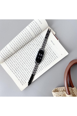 Xiaomi Mi Band 9 İçin Bling Bileklik Şık Akıllı Bantlar Kadınlar İçin Yedek Saat Kayışı Kolay Ayarlanabilir Mi Band 8 Bileklik