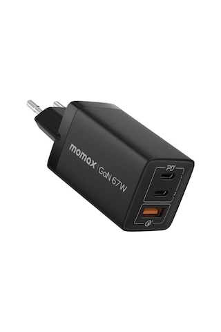 Momax UM30EUD ONEPLUG 67 W 3 Port GaN Şarj Cihazı Siyah