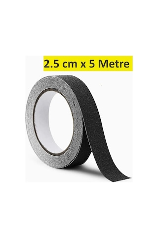 Merdiven Zemin Rampa İçin Yapışkanlı Kaydırmaz Bant Siyah 2.5 CM x 5 M - 9008210756237