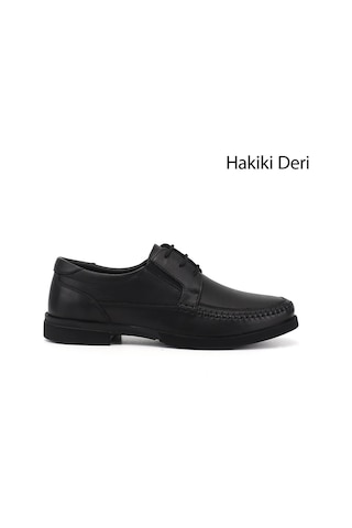 Diğer Erkek Siyah Bağcıklı Hakiki Deri Klasik Ayakkabı Ddma73542356