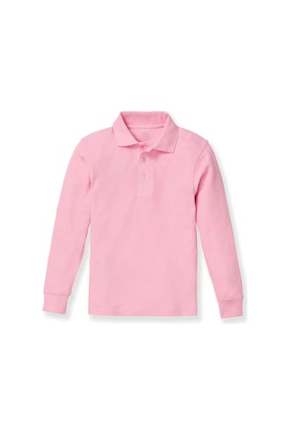 Tezzgelsin Erkek Çocuk Uzun Kol Polo Yaka Okul T-shirt Pembe