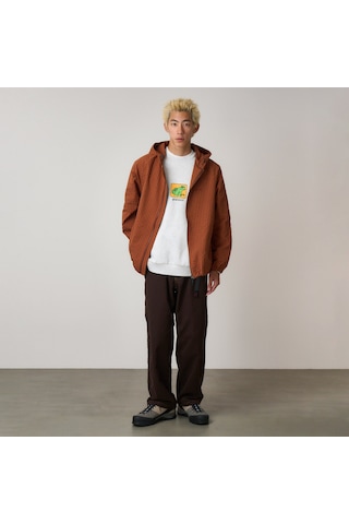 Gramicci Northside Plaid Hooded Erkek Kahverengi Sweatshirt G5fm-j009 Kahverengi