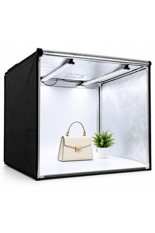 Luve Store 80x80x80 Cm Led Fotoğraf Çekim Çadırı 126 Led 84w Profesyonel Ürün Fotoğraf Çadırı Siyah