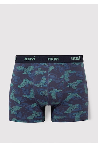 Mavi - Kartal Baskılı Lacivert Boxer 092434-33482 Mavi