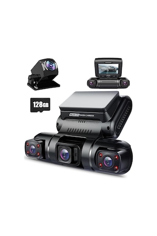 Pruveeo Dash Cam, 4 Kanallı Kamera Fhd 1080px4, Ön, Sol, Sağ Ve Arka, Ön Ve Arka İç, Dahili Gps Wifi, 256 Gb Max,