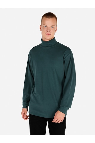 Colin's Colins Normal Kesim Balıkçı Yaka Yeşil Erkek Uzun Kol Tişört Cl1066054 Koyu Yeşil