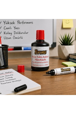 Beyaz Tahta Kalemi Mürekkebi 110 Ml Beyaz Tahta Kalemi Dolum Mürekkebi Kırmızı Siyah