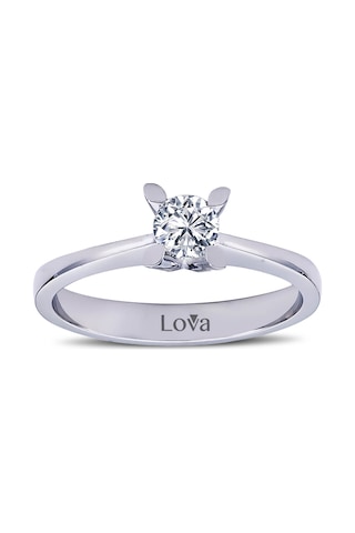Lova D Renk 0,41 Karat Pırlanta Tektaş Yüzük - HRD Sertifikalı - 1050044