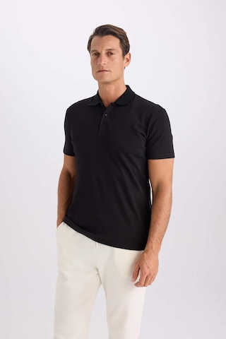 DeFacto Slim Fit Dar Kesim Polo Yaka Kısa Kollu Pamuklu Modal Karışımlı Basic Düz Siyah Tişört M6609AZ24SPBK81