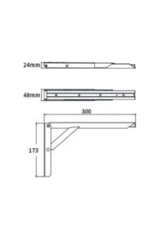 Moborv 7600-1001-300 30 Cm Beyaz Katlanır Karavan Masa Ve Raf Braketi 100 Kg