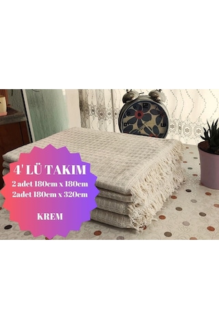 Windores 170x230cm. Çok Amaçlı Natural Koltuk,kanepe, Divan, Çekyat İçin Dekoratif Koltuk Örtüsü krem