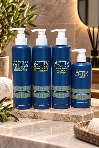 Actıv Body Care Mavi Ambalajlı 4'lü Bakım Seti 360 Ml Şampuan + Saç Kremi + Duş Jeli + Vücut