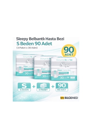 Sleepy Belbantlı Hasta Bezi S Beden 90 Adet 3 Paket X 30 Yüksek Emici
