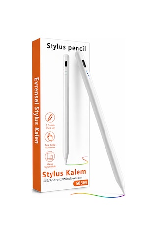 Samsung Galaxy Uyumlu  Tab A11 A9 A8 A7 Plus X200 T500 T290 T220 T720 T510 Stylus Dokunmatik Tablet Kalemi Beyaz