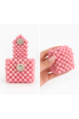 Lady Miossa Boncuklu Airpods Kılıfı Açık Pembe