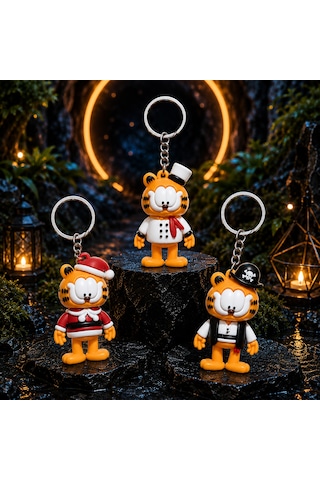 Vıp Kalite 11 Adet Garfield Anahtarlık Okul Çantası Aksesuarı Yılbaşı Hediyesi Garfield Oyuncakları Çok Renkli
