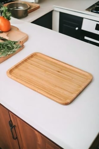 Bambu Lüx Dikdörtgen Büyük Servis-sunum Tabağı 30x20x1,8cm Çok Renkli