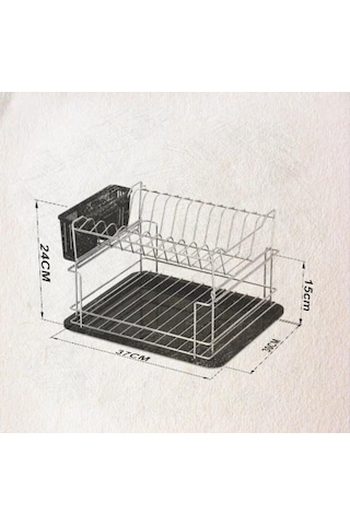 Geseus Home İki Katlı Modüler Tabaklık Bulaşıklık Krom Şeffaf Kb1 Şeffaf