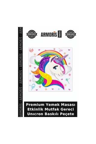 Premium Yemek Masası Etkinlik Mutfak Gereci Unıcron Baskılı Peçete çok renkli