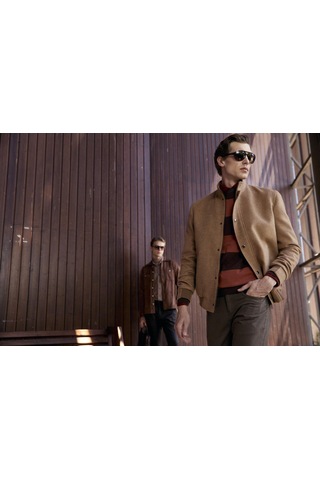 Erkek Bisiklet Yaka Triko %100 Pamuk Kahve 3774 Kahverengi